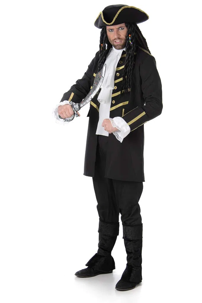 Karnival Costumes Déguisement pirate noir et doré homme - Noir - L