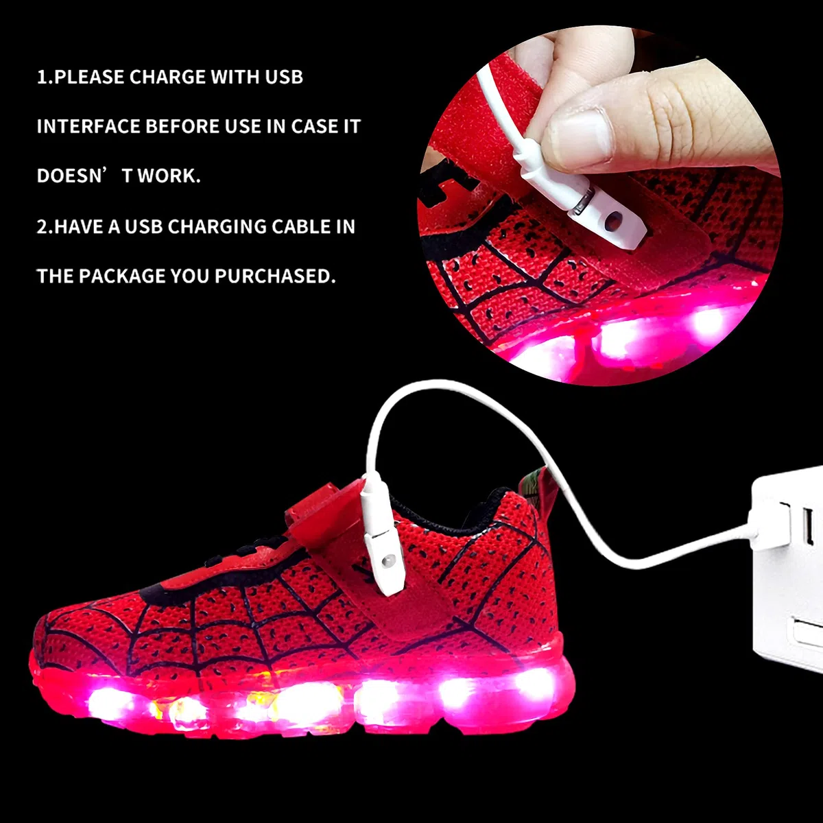 YUNICUS Chaussures de sport LED pour enfants garçons et filles - Chaussures de sport lumineuses