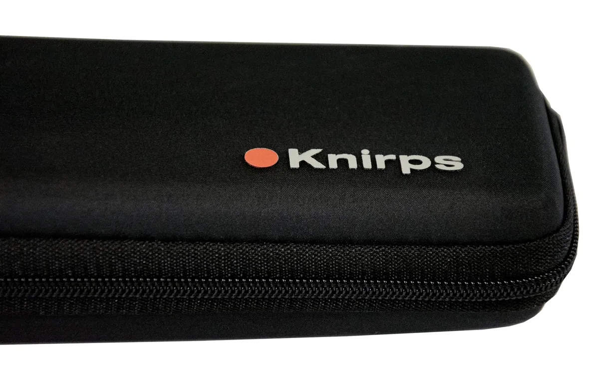 Knirps Parapluie de poche Ultra US.050 Slim Manual - Léger et plat - Résistant aux tempêtes - Coupe-vent - 21 cm, Noir avec étui EVA, 90 cm