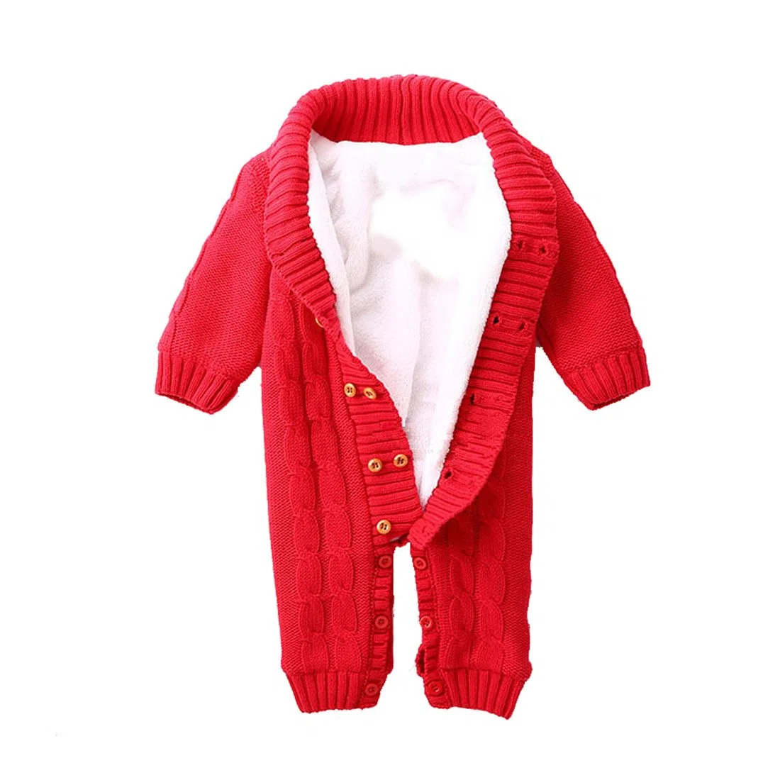 Ann sang bébé en tricot Pull intérieure Plus en velours Hiver Vêtements bleu red 0-6 mois