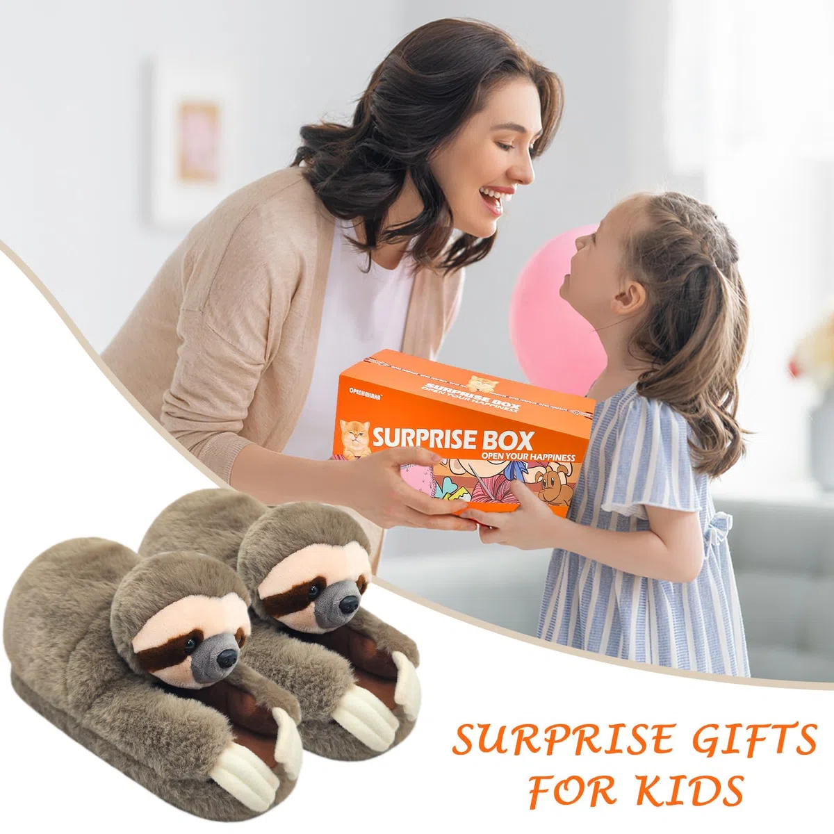 Chaussons mignons en forme d'animal pour enfants, pantoufles en forme de chat pour filles, garçons, cadeaux d'anniversaire amusants pour les amoureux des chats