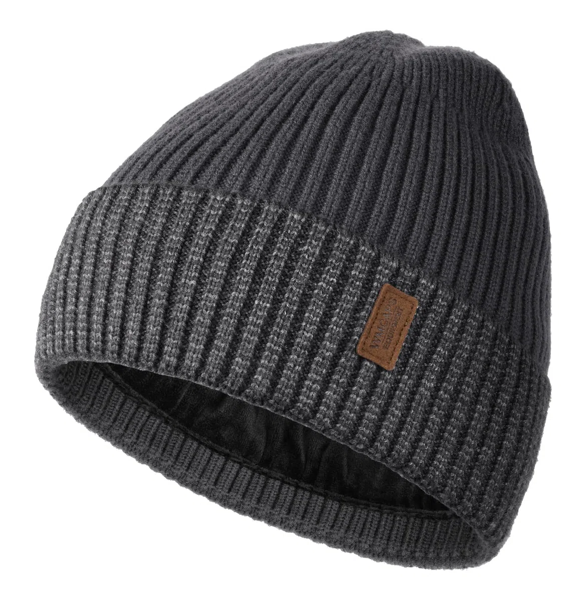 Wmcaps Bonnet Chaud pour Homme et Femme - Bonnet d'hiver avec Doublure en Polaire - Unisexe - Bonnet tricoté avec Poignets