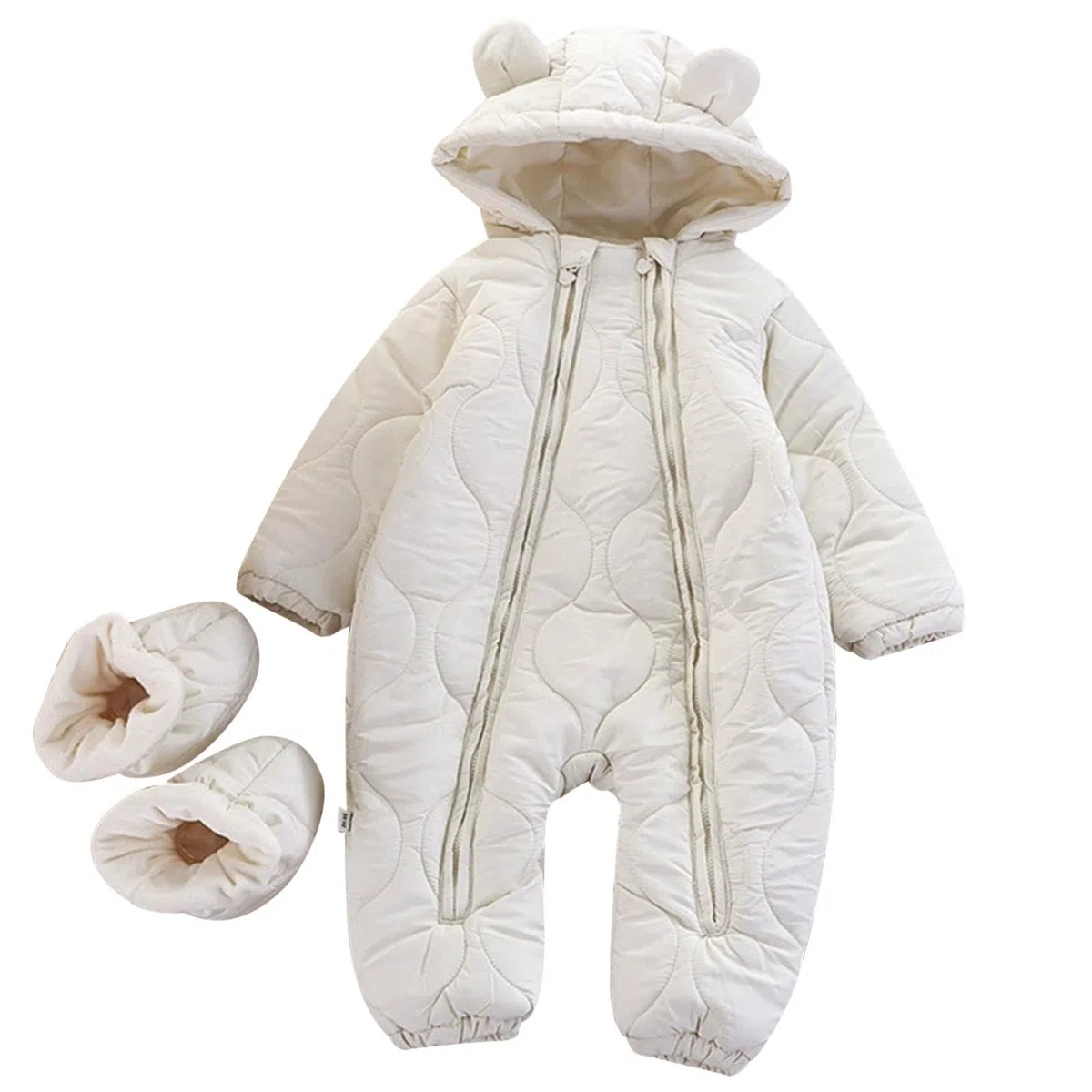 Combinaison De Neige À Capuche,Grenouillères d'hiver pour Bébé Barboteuse Capuche Hiver Bebe Veste Fille Chaude Nouveau-Né Manteau Habit Idéal L’Hiver,
