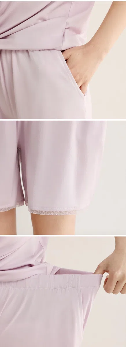 Ensemble Shorts Femme Lyocell Dentelle Été