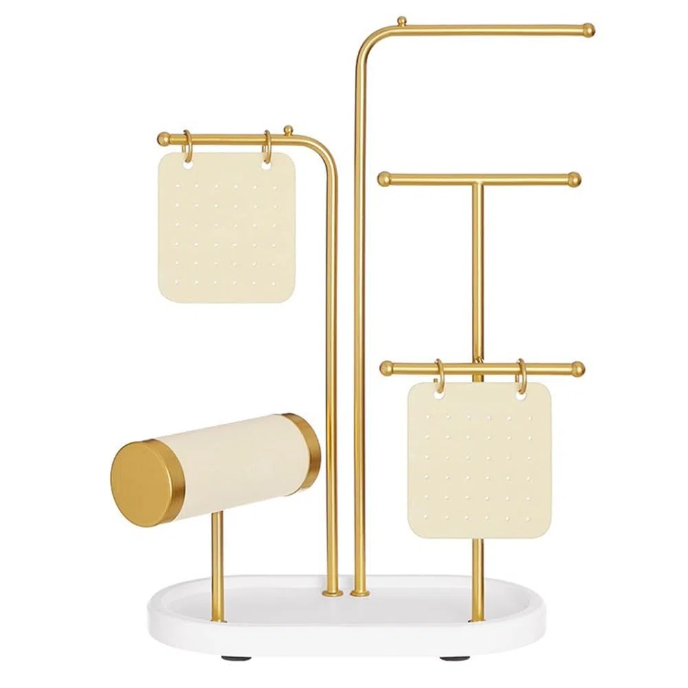 Porte-Bijoux Organisateur de Bijoux Multifonctionnel, Support en Fer for Colliers, Boucles d'oreilles, Montres et Bracelets | Gold