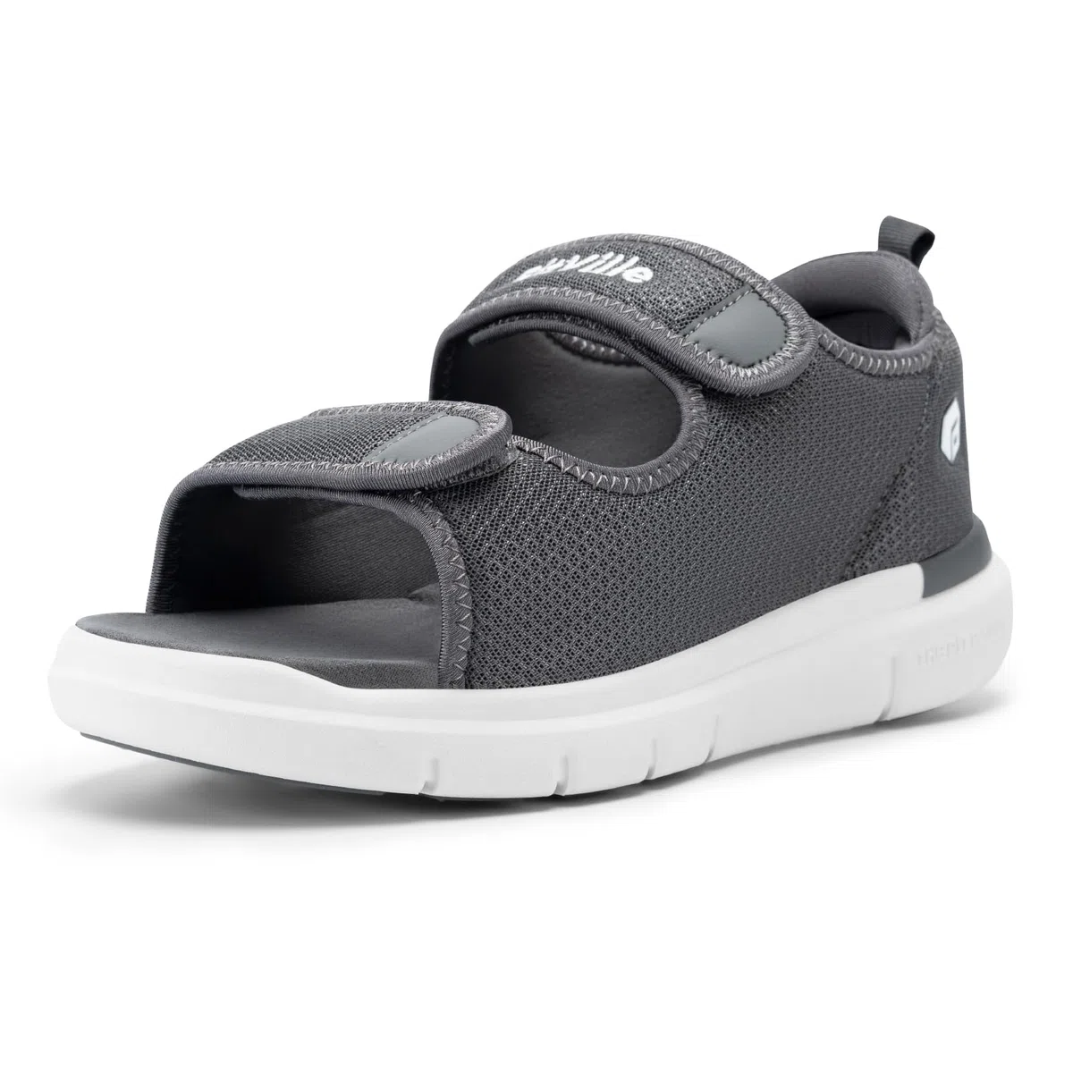 FitVille Sandales Diabétiques Hommes Large Ouverture Chaussures Orthopédique Scratch Sandales Rééducation pour Pieds Gonflés