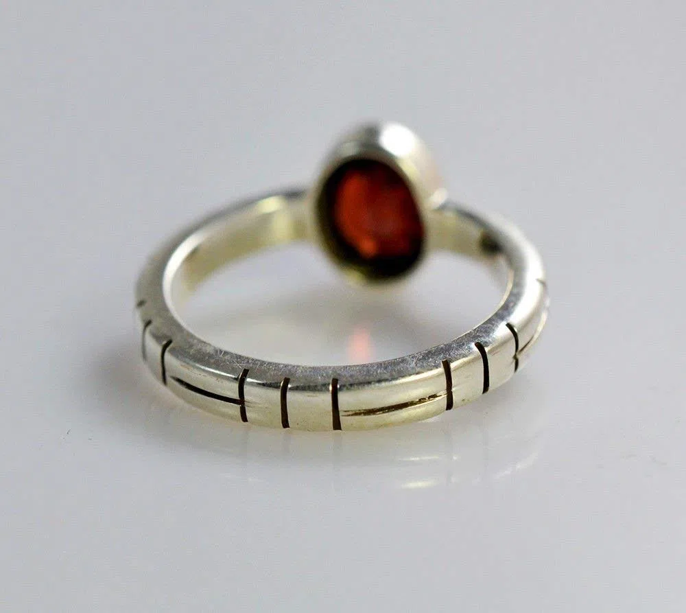 925 en argent sterling massif grenat fait à la main femmes bague tailles 44 à 64