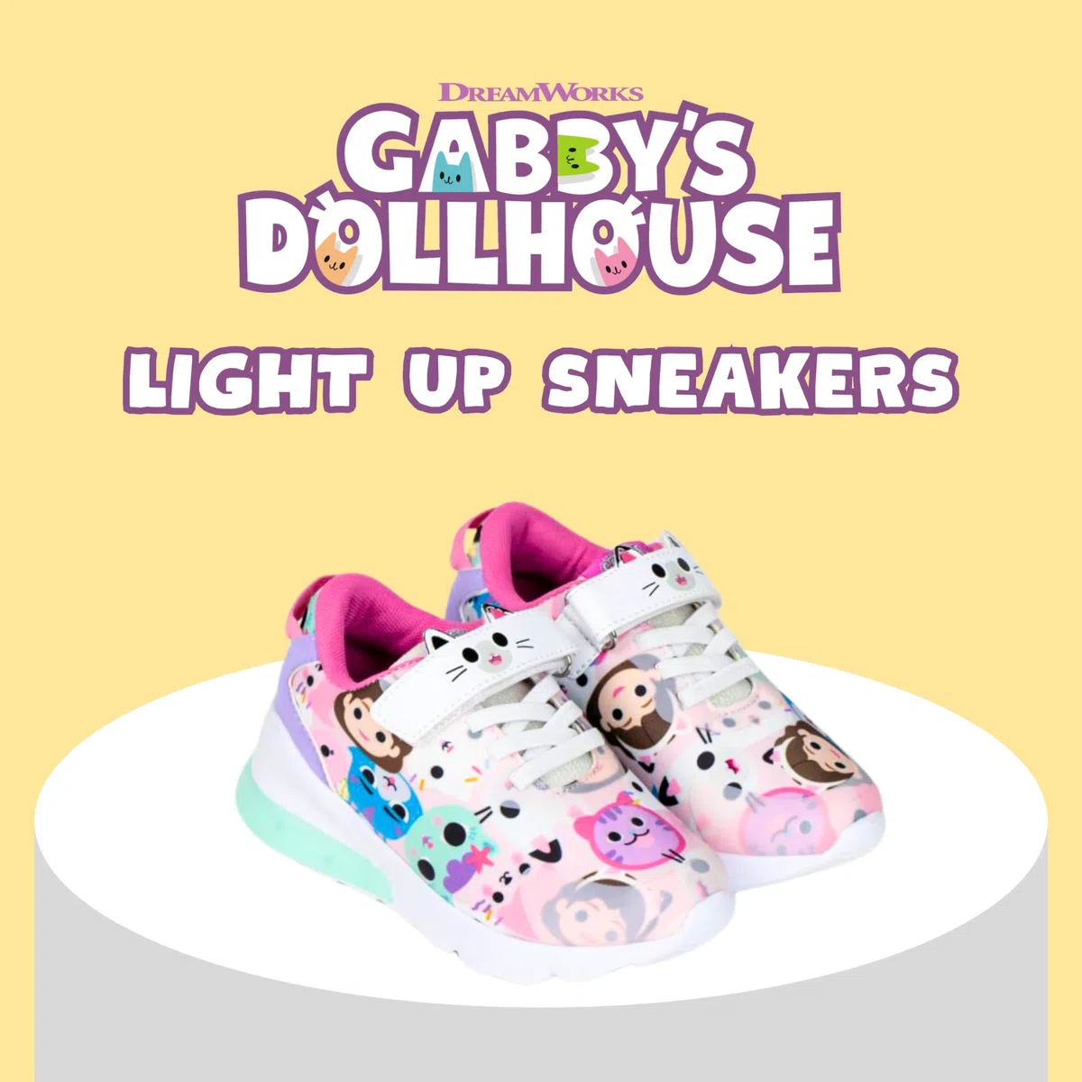 Gabby's Doll House Chaussures pour Filles, Kitty Paws Mercat Gabby Baskets Lumineuses, Taille EU 25