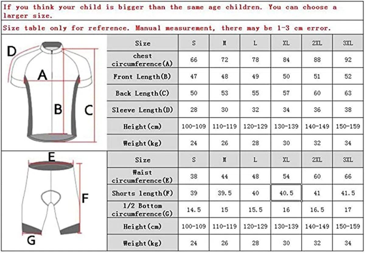 Ensemble de maillot de cyclisme pour enfants, t-shirt à manches courtes pour garçons et filles, hauts de dessin animé, séchage rapide, S-XXL