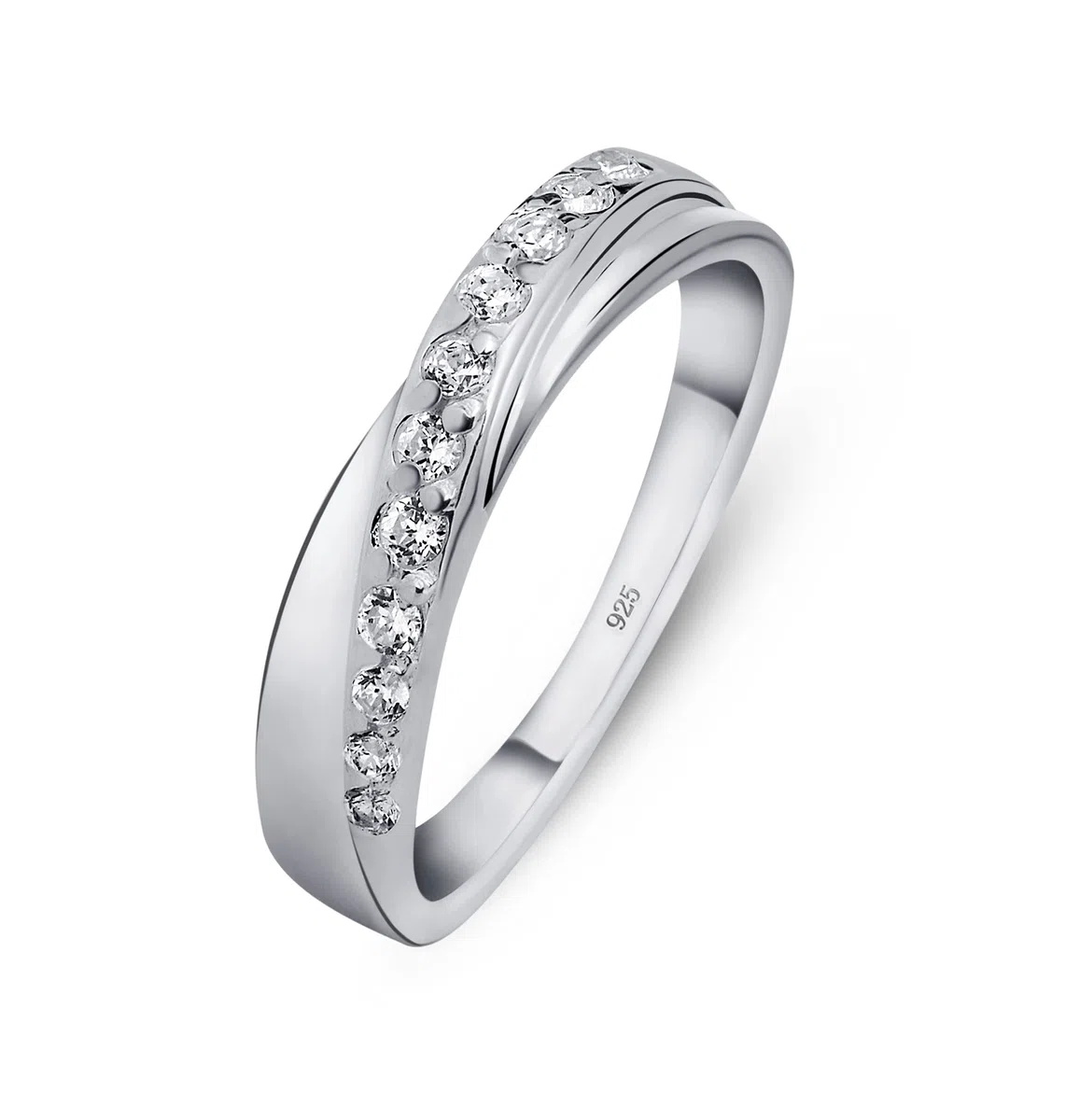 Amberta Bague en Argent 925 avec Pavé de Zirconium pour Femmes