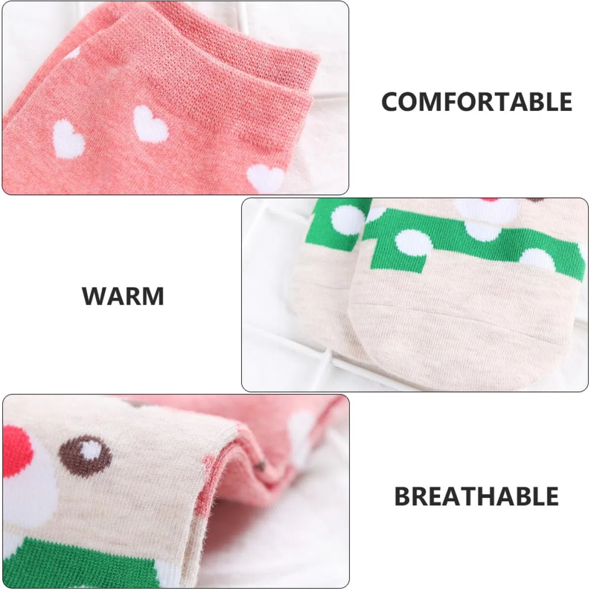 SHERCHPRY 15paires Chaussettes De Noël Douces Avec Motifs De Père Noël Et Renne Chaussettes -mollet Pour Femmes Pour Fêtes