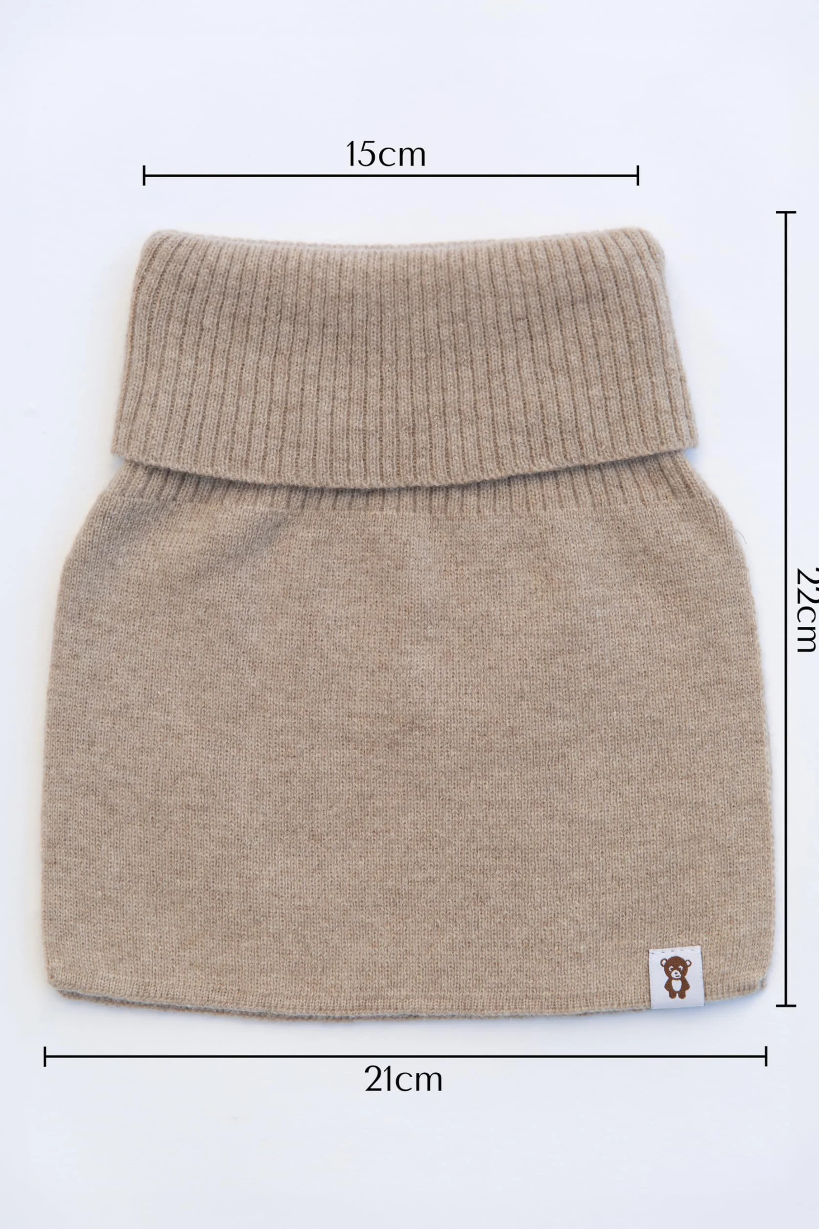 Écharpe tubulaire en laine pour enfants, super douce et chaude, tricotée, pour protéger le cou en automne et hiver, écharpe nuisette beige – filles garçons 3 – 10 ans