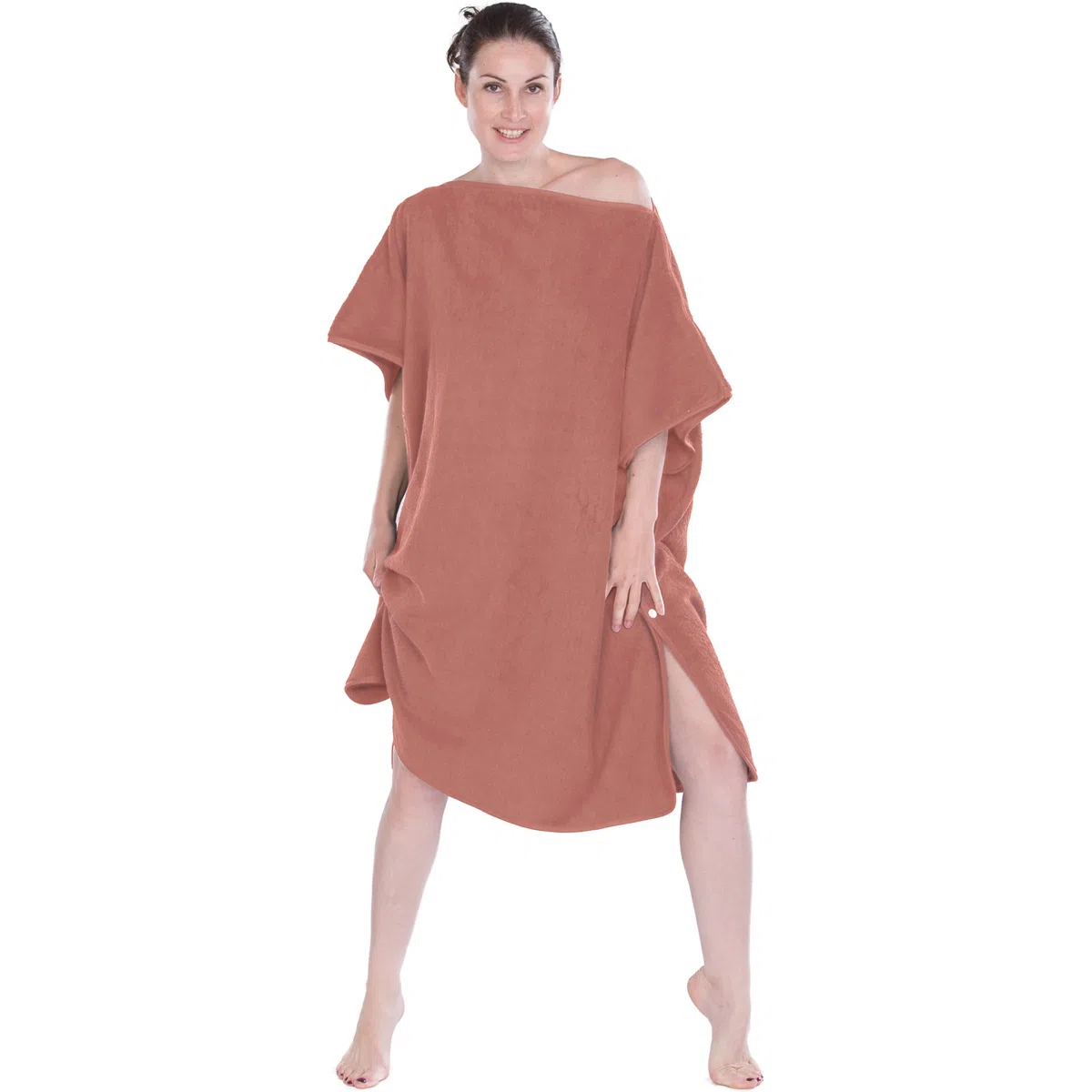Serviette de Bain/Poncho pour Adultes Femmes et Hommes comme Aide au Changement, Poncho de Surf, Serviette - en 100% Coton en Qualité Éponge, Absorbant et Doux