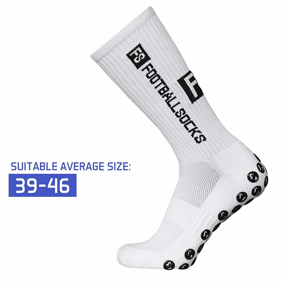 Lixada Chaussettes de Football pour enfant Chaussettes de Sport en Plein Air Compression Chaussettes Sportives Chaussettes Antidérapantes avec Poignées - 3/6 Paires (39-46)