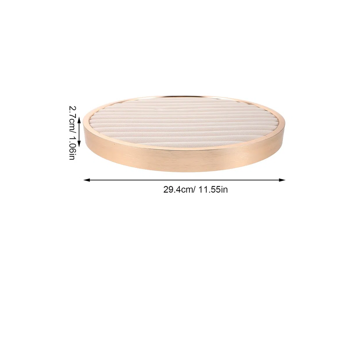Zerodeko Plaque D'affichage De Bijoux Petit Bijoux Petit Plateau Rond Plateau Organisateur De Bureau Support D'affichage De Collier Métal Beige