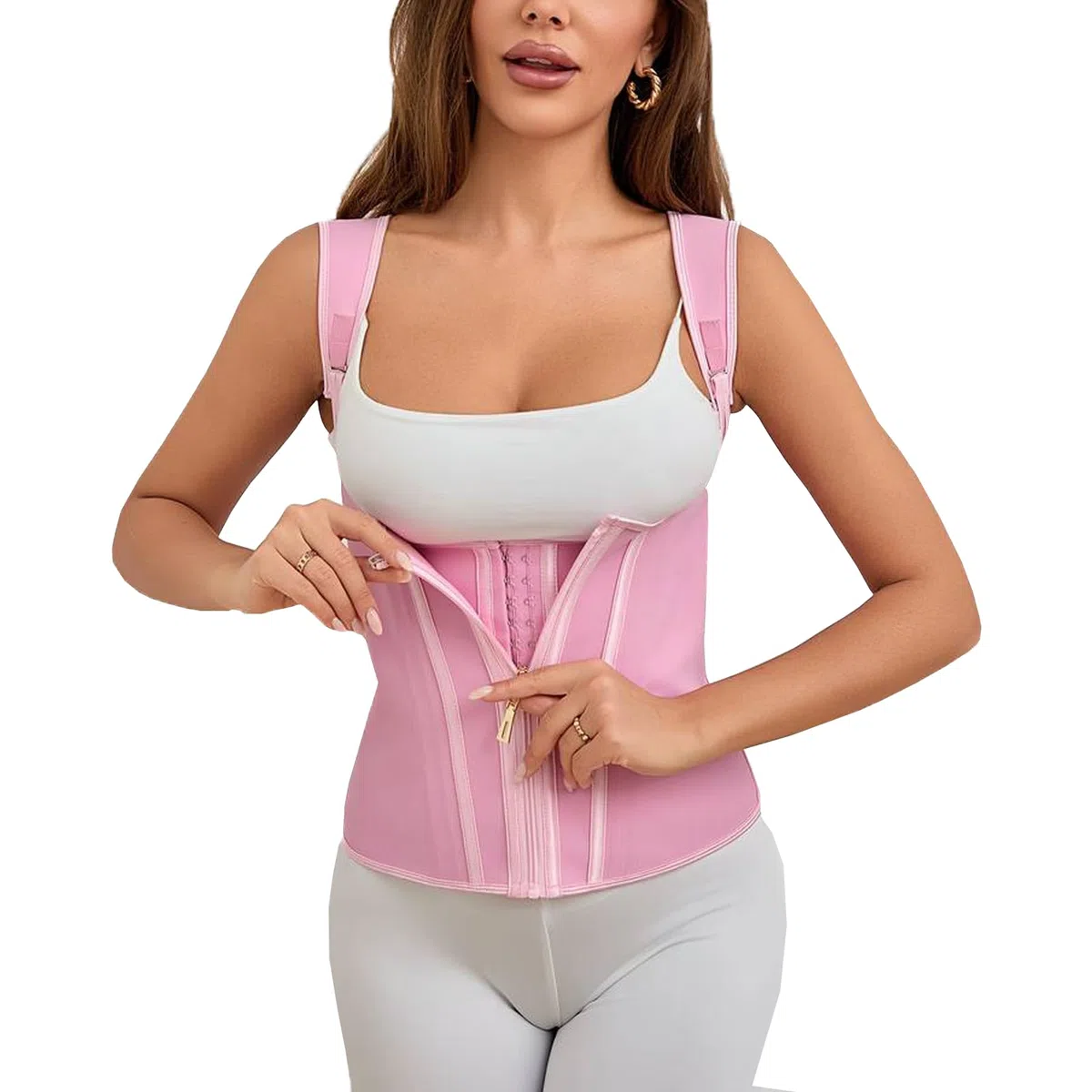 Ahigh Corset Bustier Femme Gaine Amincissante Ventre Plat, Ceinture Abdominale Minceur Waist Trainer Body Sculptant Latex Sport