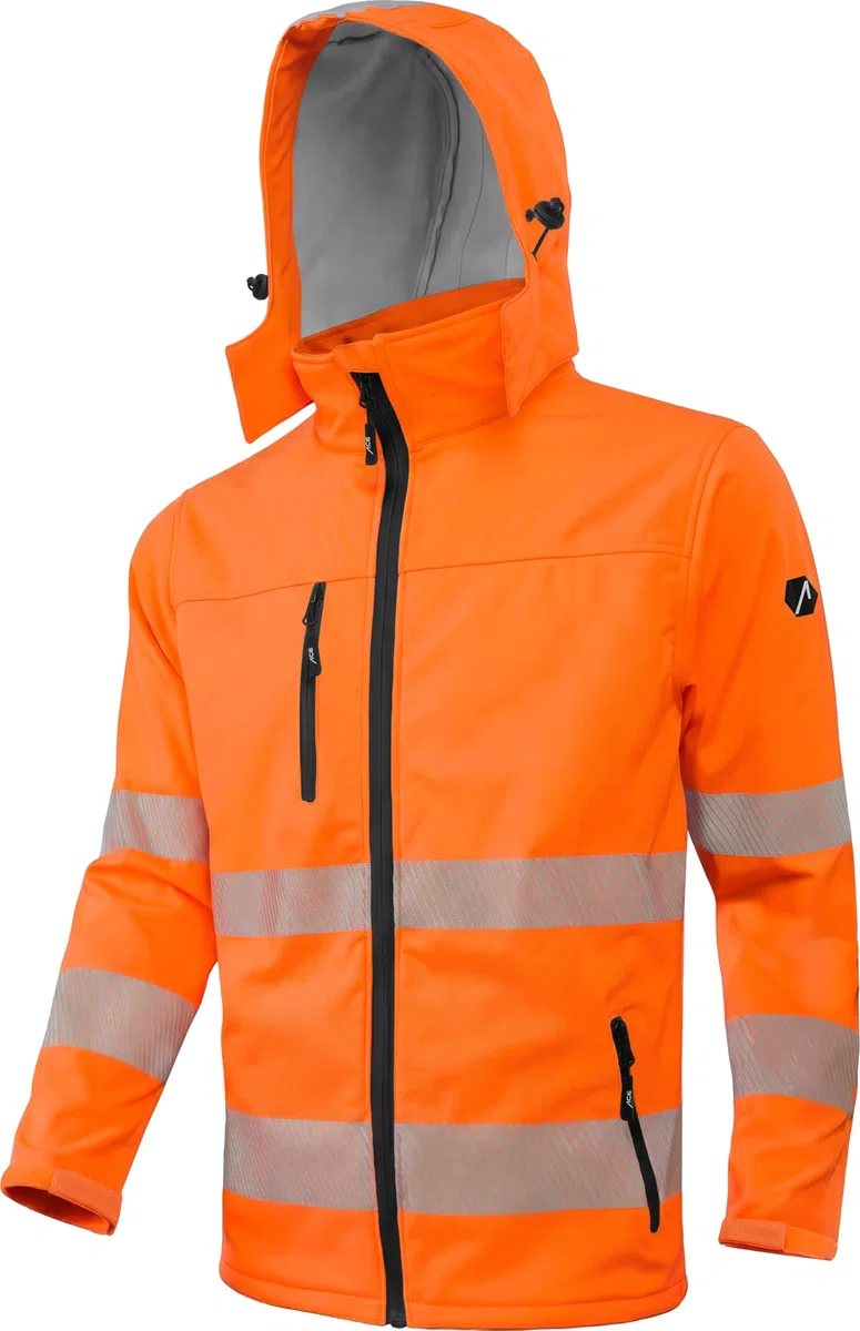 ACE Neon Lite Veste de sécurité - Veste de sécurité softshell avec réflecteurs et capuche amovible - EN ISO 20471 - Orange - 4XL