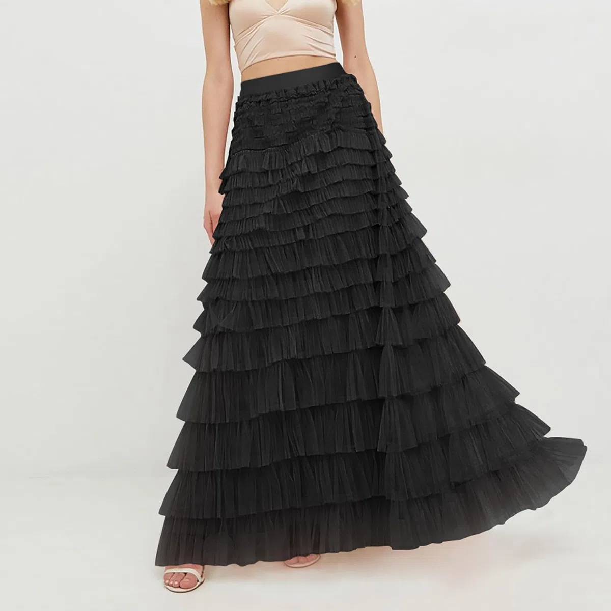 Cocila Tutu Danse Classique Fille Tulle pour Femmes Jupes Longue en à Volants Multicouche Ligne A Bal De Promo Mariage Femmes Noir Fluo Red Skirt Verte Jupon sous Robe Paillette