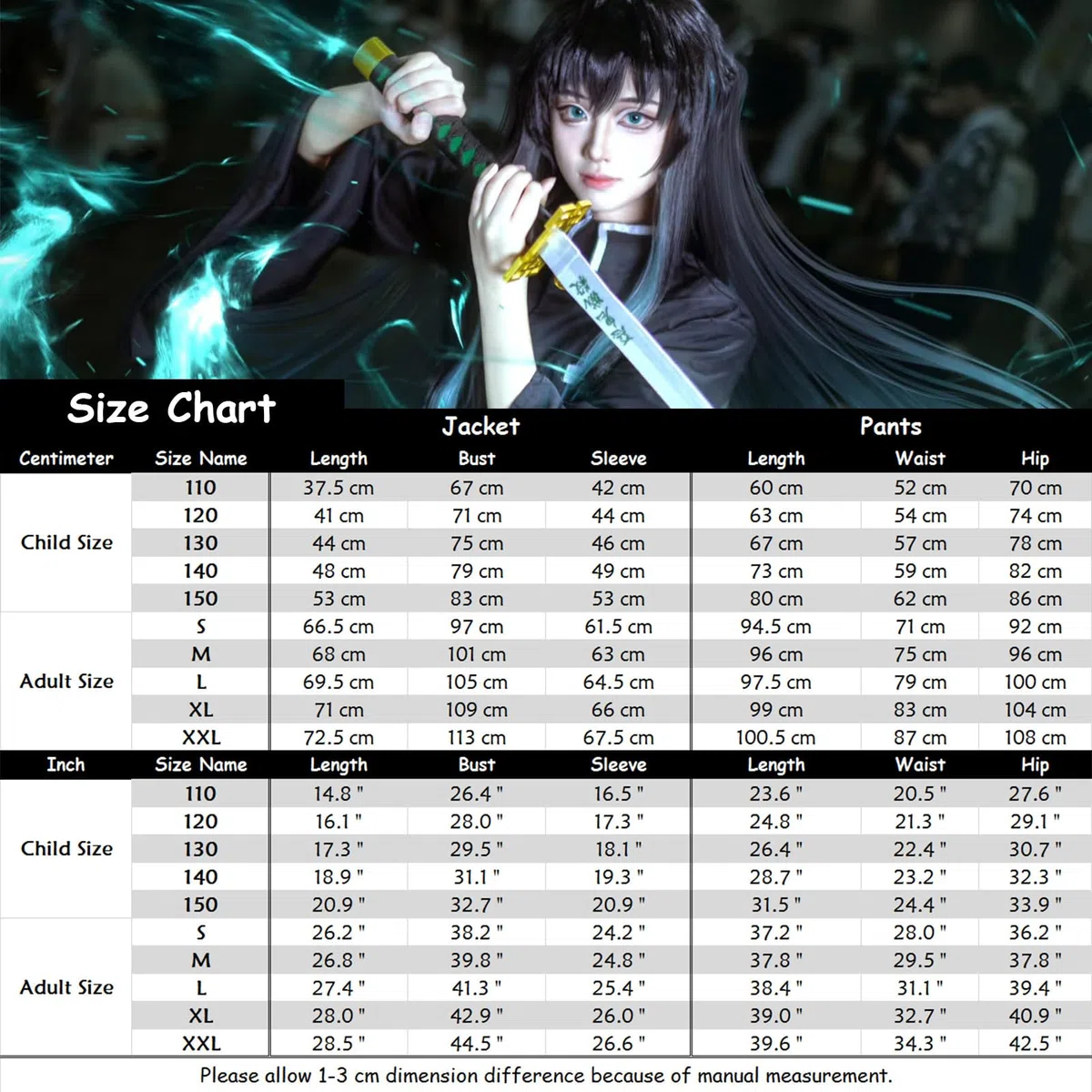 Demon Slayer Cosplay Costume Kimono Robe Costume avec ceinture Set plein uniforme costume de Noël Fans cadeau
