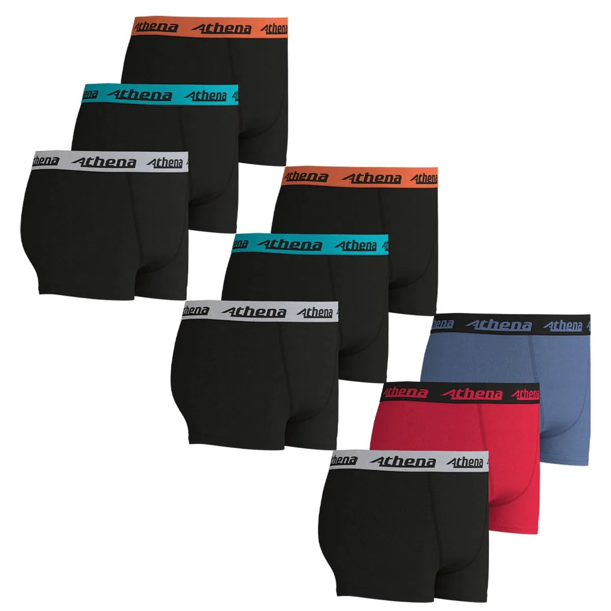 Athena - Lot de 9 Boxers garçon Trio Choc Ecopack