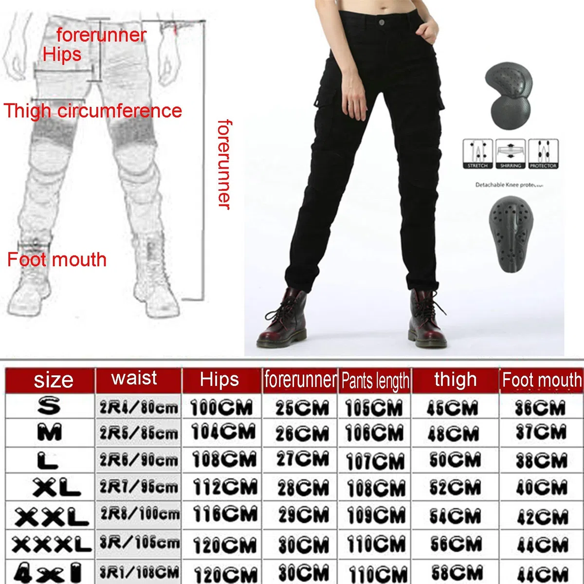 Pantalon de moto rembourré en peluche