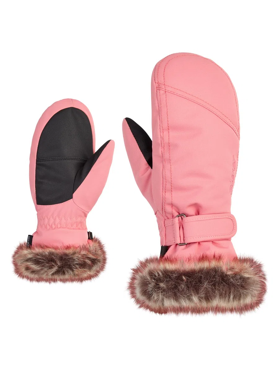 Ziener Moufles de ski à LED pour fille - Chaud et respirant - Rose vanille - 7