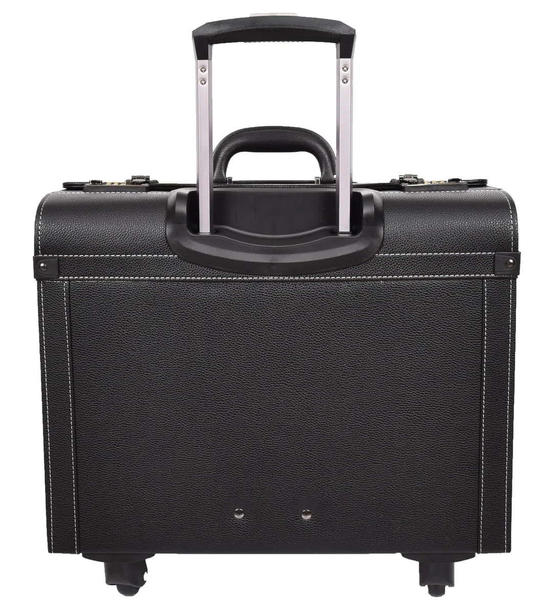 A1 FASHION GOODS Valise à roulettes en simili cuir, 4 roues, taille cabine double verrouillage, sac de voyage d'affaires Aero, Noir , L, Pilot Case Grande mallette de cabine