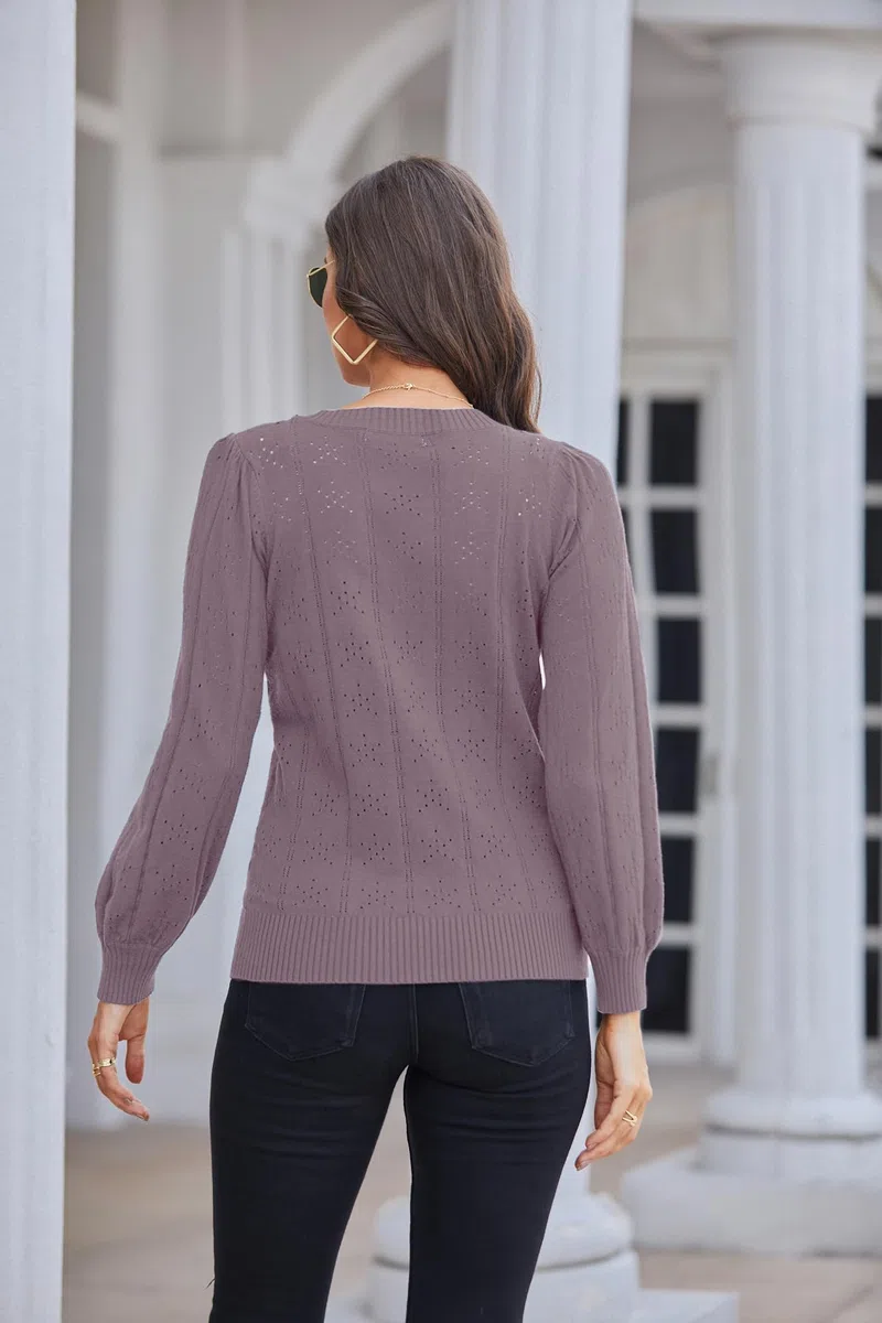 GRACE KARIN Femmes Chandails Pull Sweatshirt Manche Longue Col Rond Hiver Chaud Chic et Elegant