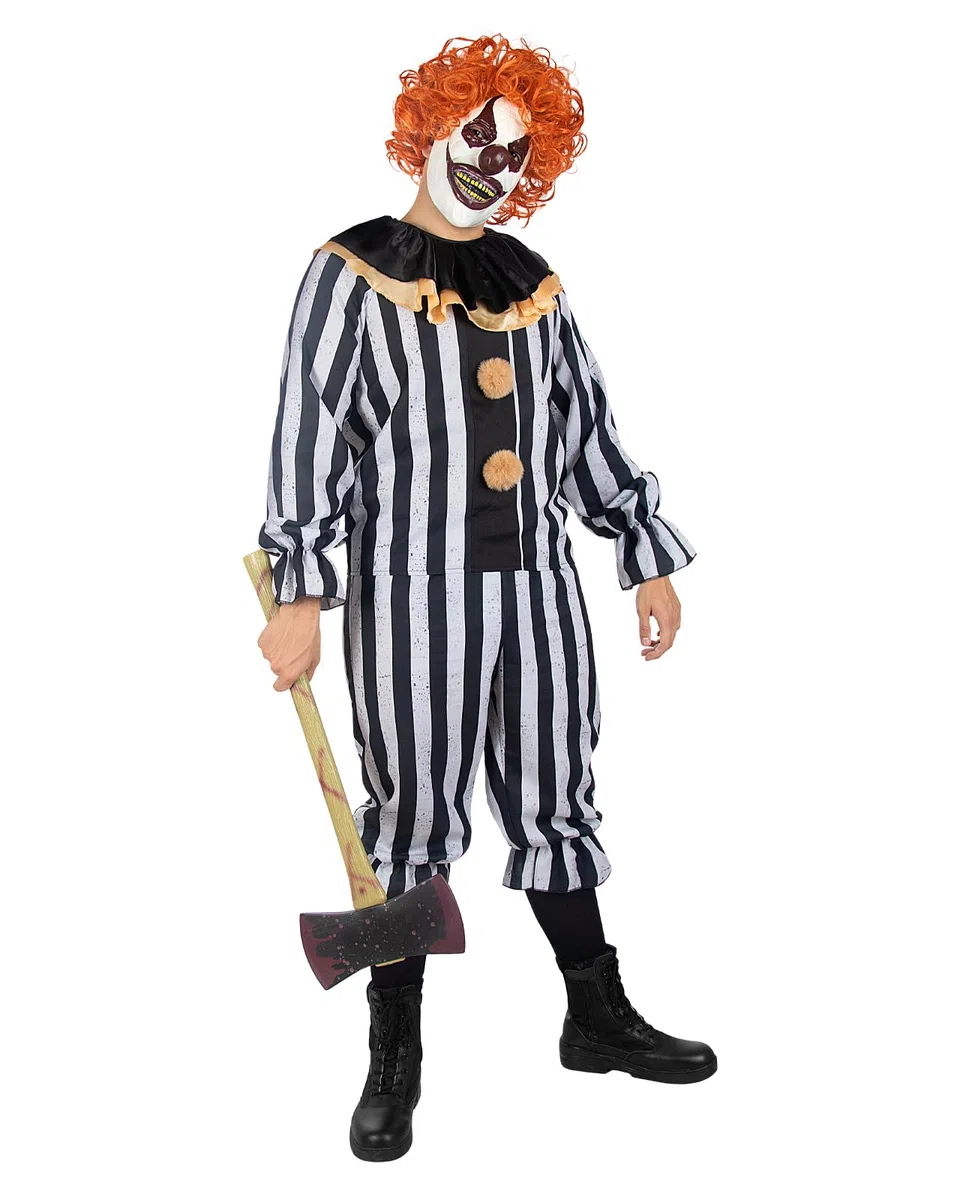Funidelia Déguisement de clown terrifiant Deluxe pour homme, Comprend pantalon, chemise, bandeau, lunettes et mandoline - Tenue pour adultes pour fêtes, Carnaval et Halloween