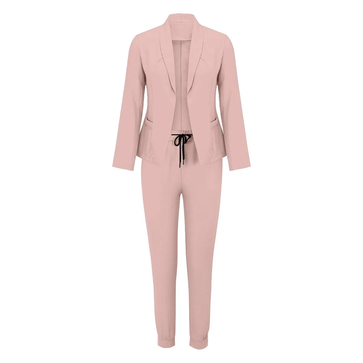 Costume pour femme Curvy 2 pièces élégant complet pour femme à manches longues bureau Blazer léger avec pantalon et blazer de cérémonie avec pantalon et jupe