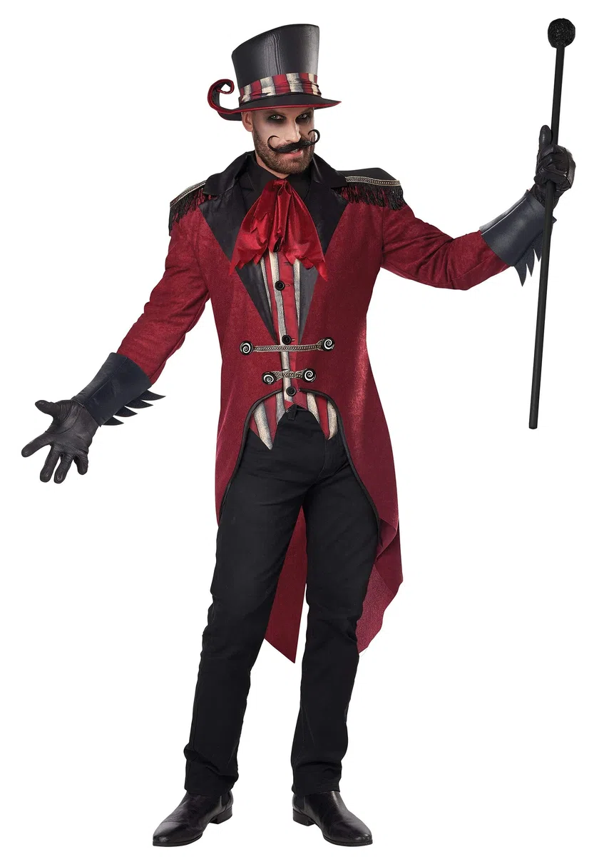 CALIFORNIA COSTUMES Costume de dompteur effrayant pour homme, rouge, noir et blanc