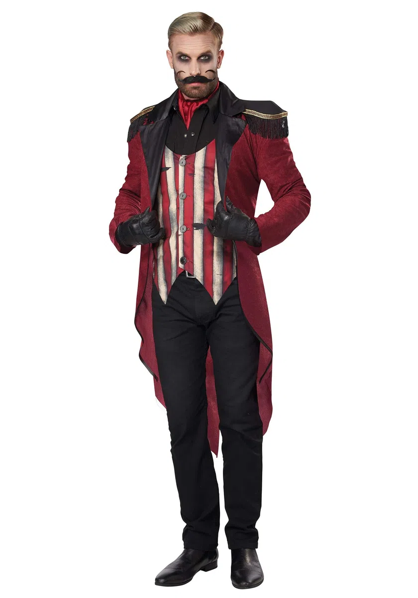 CALIFORNIA COSTUMES Costume de dompteur effrayant pour homme, rouge, noir et blanc