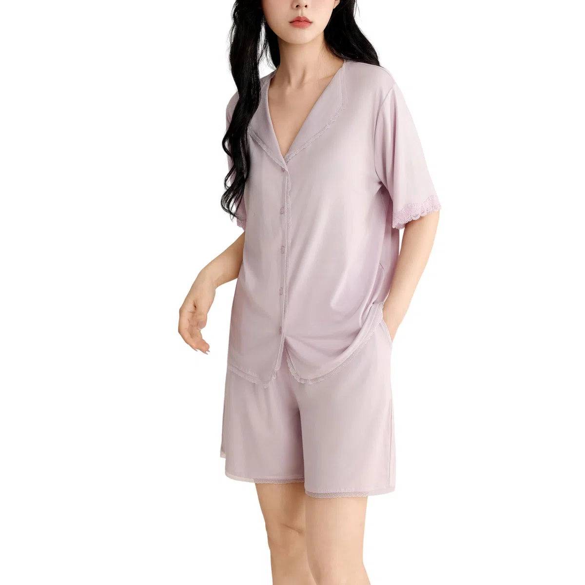 Ensemble Shorts Femme Lyocell Dentelle Été