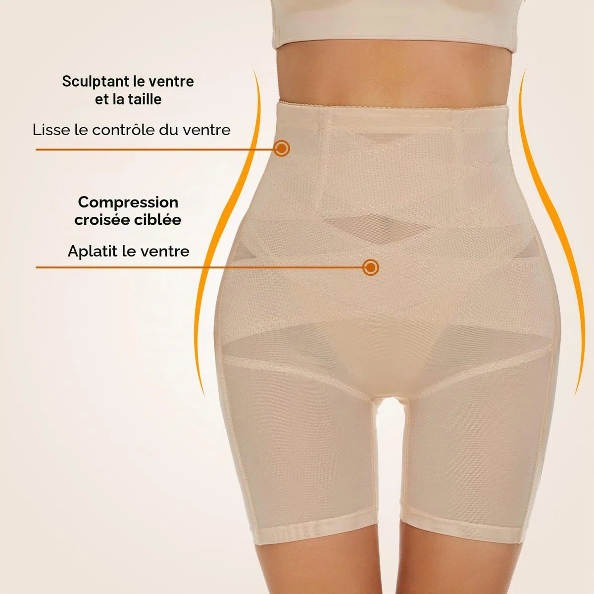 SIMIYA Femme Culotte Gainante Taille Haute Invisible sous Vetement Ventre Plat Contrôle Sculptante Gainante Anti Frottement Cuisse Minceur Shapewear