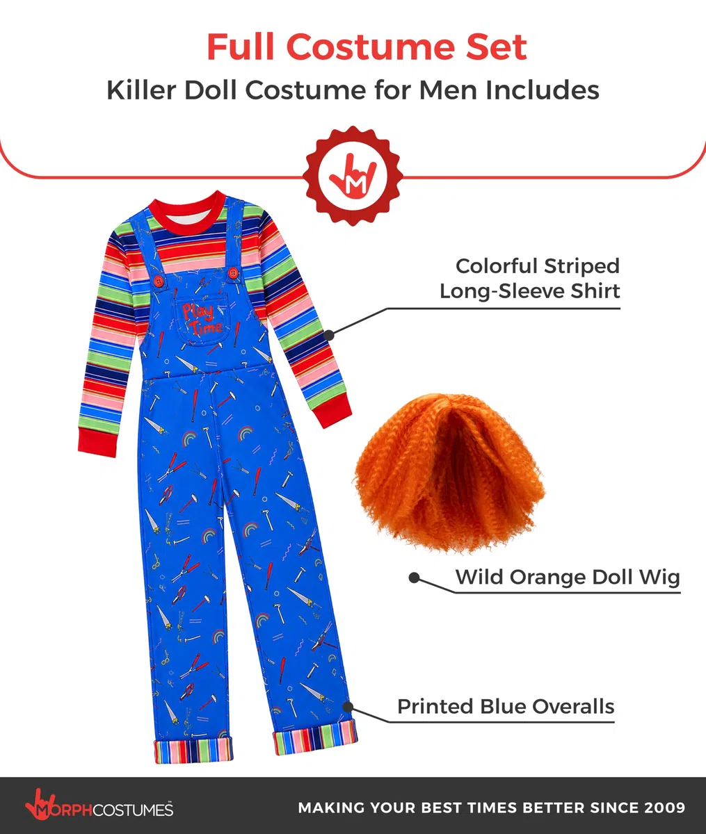 Morph Deguisement Poupee Effrayante Homme, Costume Horreur Halloween