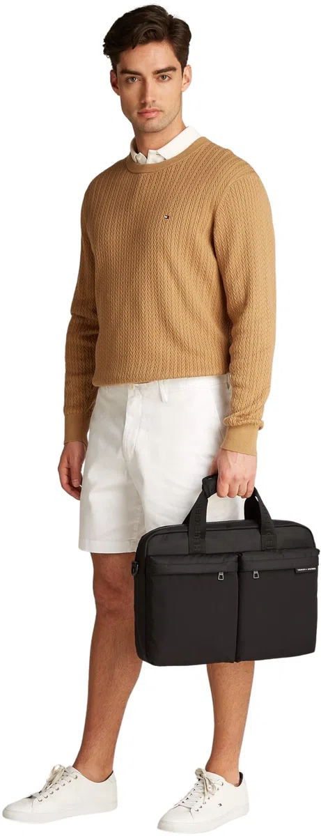 Tommy Hilfiger Sac pour Ordinateur Portable Homme Element Repreve Bandoulière Amovible, Noir (Black), Taille Unique