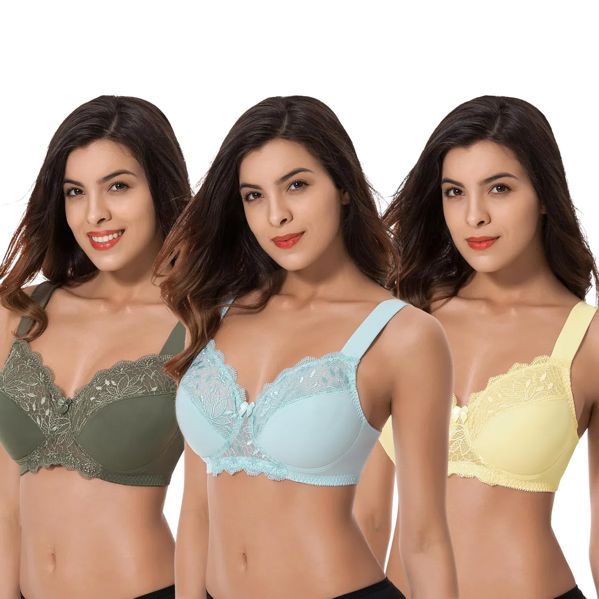 Curve Muse Non doublé Minimiseur Soutiens-Gorge sans Fil-x2 ou x3 | Couvrance totale, Bretelles réglables, Fermeture Agrafes, Nylon, Microfibre, Élasthanne