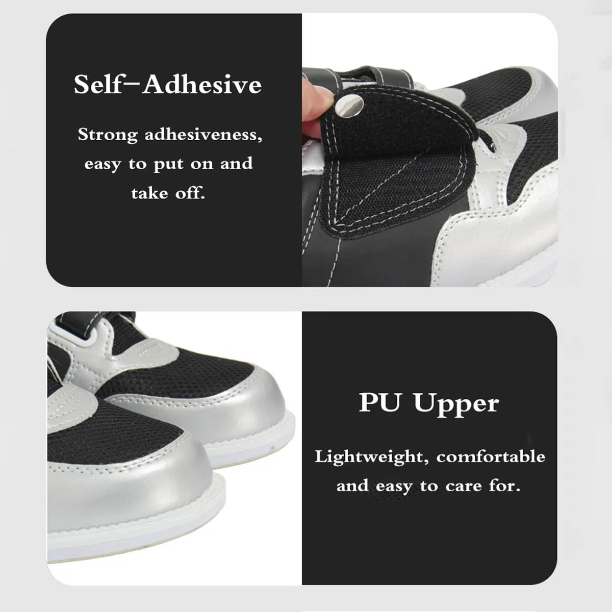 Chaussures De Bowling AntidéRapantes,Chaussures De Bowling,Chaussures De Bowling Large,Unisexe Chaussures De Bowling,LéGèRes,Confortables,Stabiliser,pour Droitiers Et Gauchers,Noir