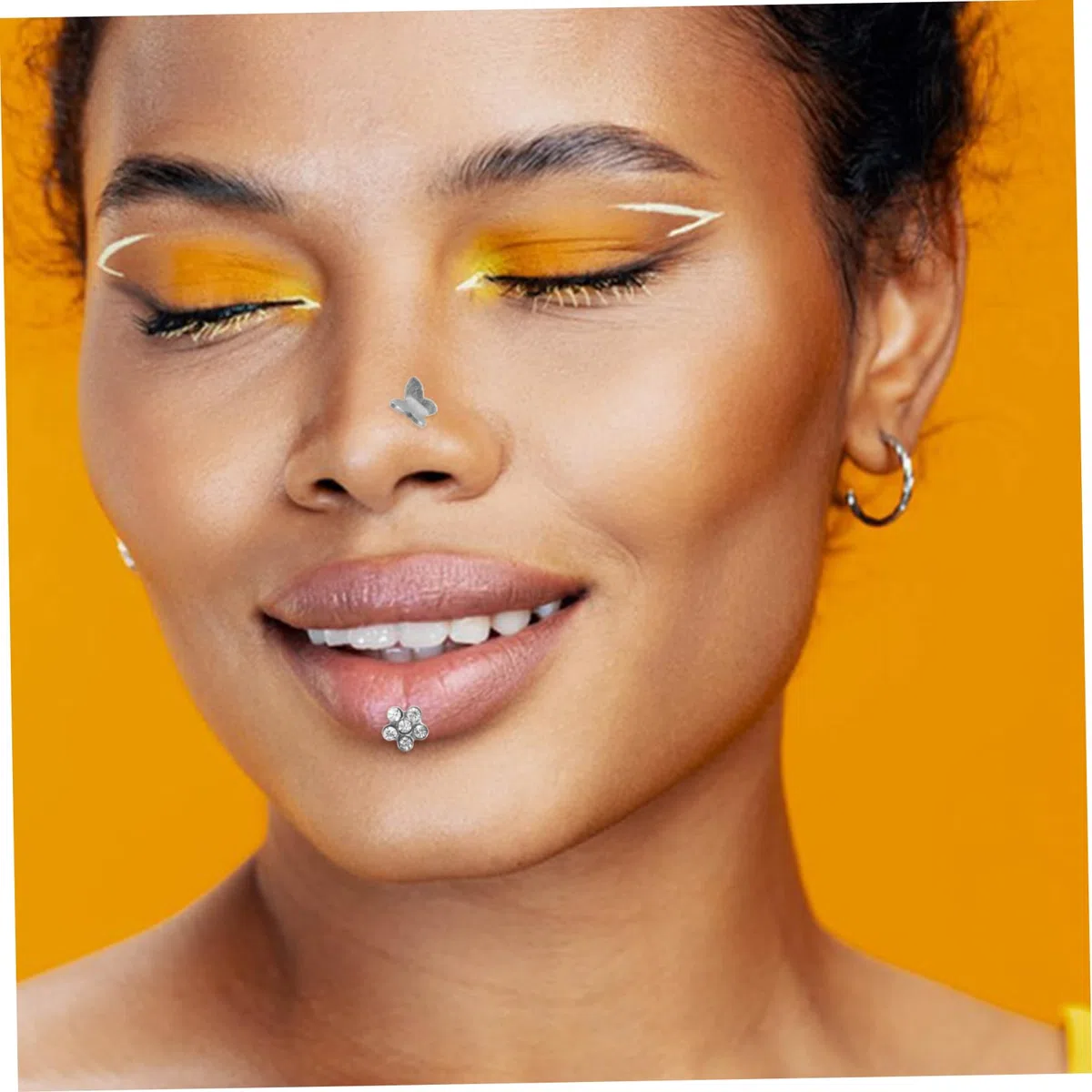 VICASKY Set de 5 Bijoux de Piercing en Acier Inoxydable Zirconium Argenté