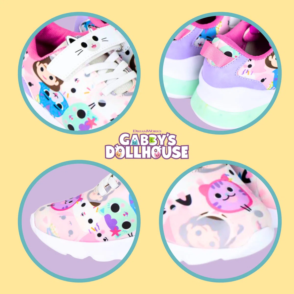 Gabby's Doll House Chaussures pour Filles, Kitty Paws Mercat Gabby Baskets Lumineuses, Taille EU 25