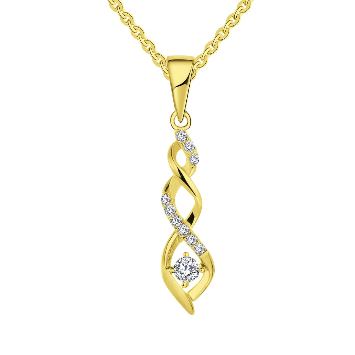 JO WISDOM Collier Pendentif infini Argent 925/1000 Femme avec 3A zirconium