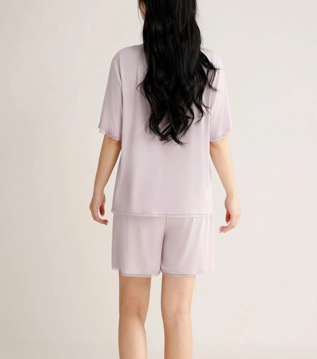 Ensemble Shorts Femme Lyocell Dentelle Été