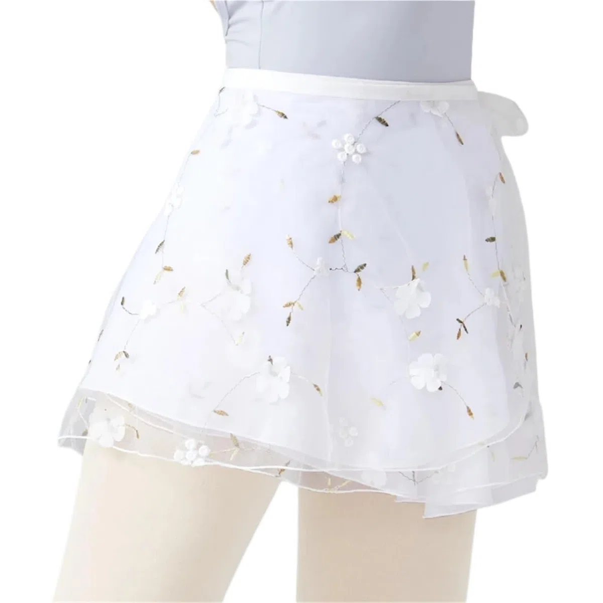 Jupes de danse ballet for femmes, jupes courtes brodées fleurs, jupe à lacets, performance for grandes filles adultes Pour Femmes
