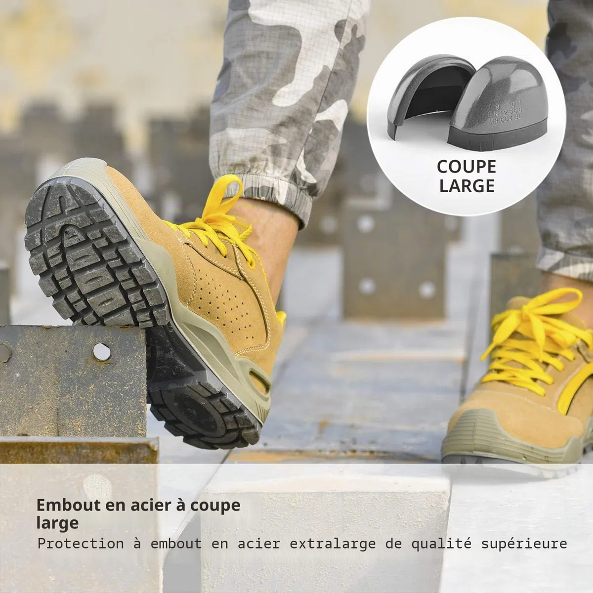 Chaussure de Securite Hommes et Femmes, 7296YN Respirant Basket de Securite Homme Montante Legere et Confortable, Botte de Securité pour Travail de Chantier, S1P Embout en Acier et Plaque en Acier