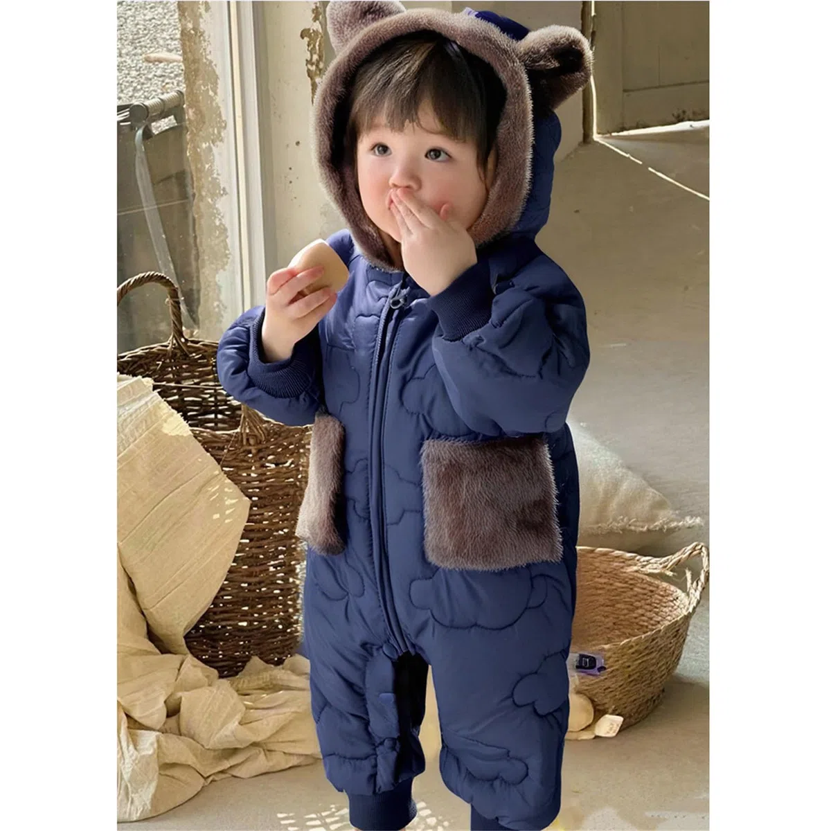 Combinaison Bebe Combinaison Pilote Bébé Couverture De Portage Ensemble Garçon Hiver Ski Manteau Gigoteuse 0 3 Mois Body Combi Garcon Vetement Fille Combipilote sous Thermique Neige Épaissie Polaire