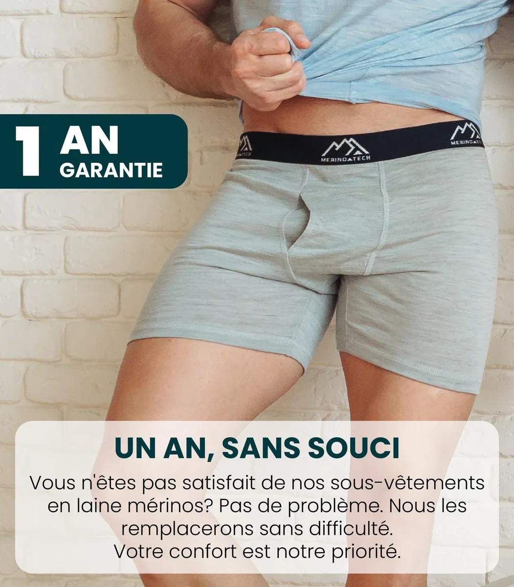 Merino.tech sous Vetement Merinos Homme - Boxer Calson pour Homme 100% Laine Merinos
