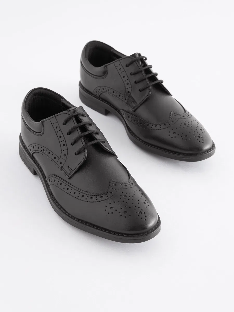 NEXT Garçon Chaussures Richelieu en Cuir à Lacets pour l’école